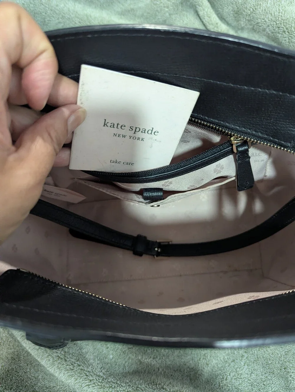 kate spade Black Leather Shoulder Bag with Gold-Tone Hardware